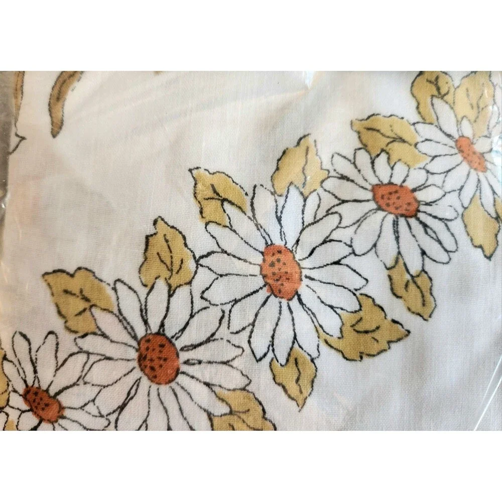 Vintage NWT NOS Cannon EDGEMONT Full Flat Sheet Floral Garlands Muslin  *
